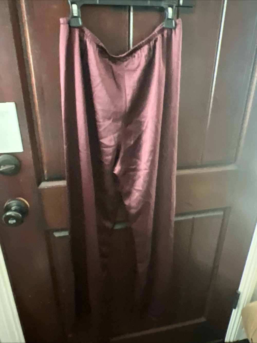 LESET Barb Wide-Leg satin Pants in Malbec - Picture 6 of 6